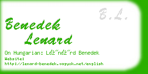 benedek lenard business card